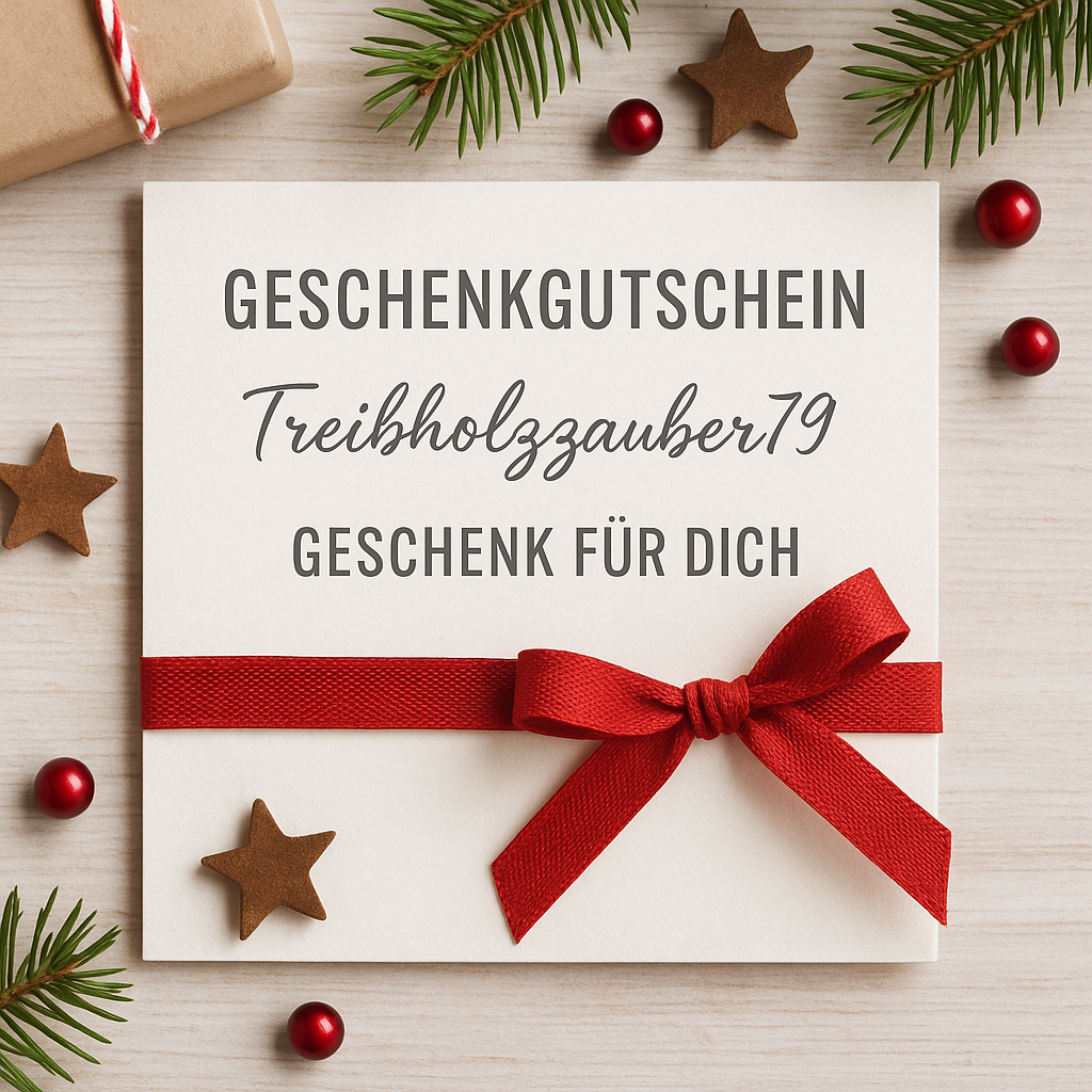 Gutschein von Treibholzzauber79 - nordische Natürlichkeit handgemachte Deko aus Treibholz, Eichenholz & Naturmaterialien.