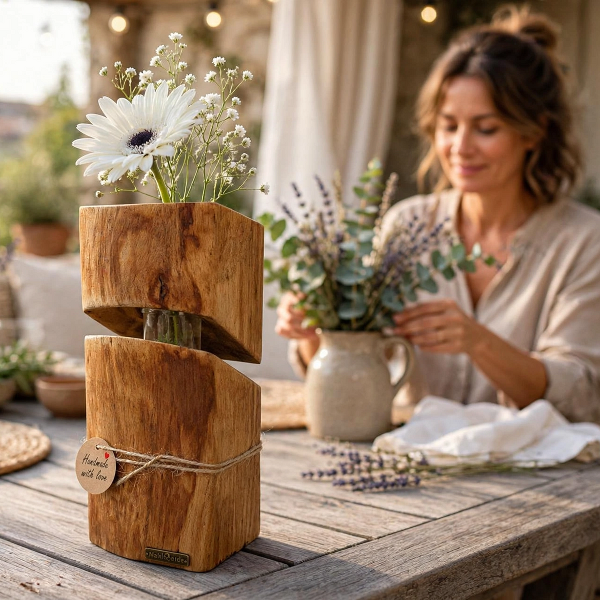 Designvase aus Holz - ein handgefertigtes Unikat im skandinavischen Stil