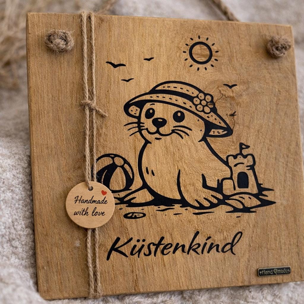 Geschenk für Meerliebhaber Robbe Holzdeko mit Küstenmotiv von Treibholzzauber79