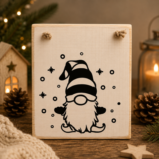 Skandinavisches Holz Dekoschild Weihnachten – handgemachte nordische Weihnachtsdeko aus Lärchenholz