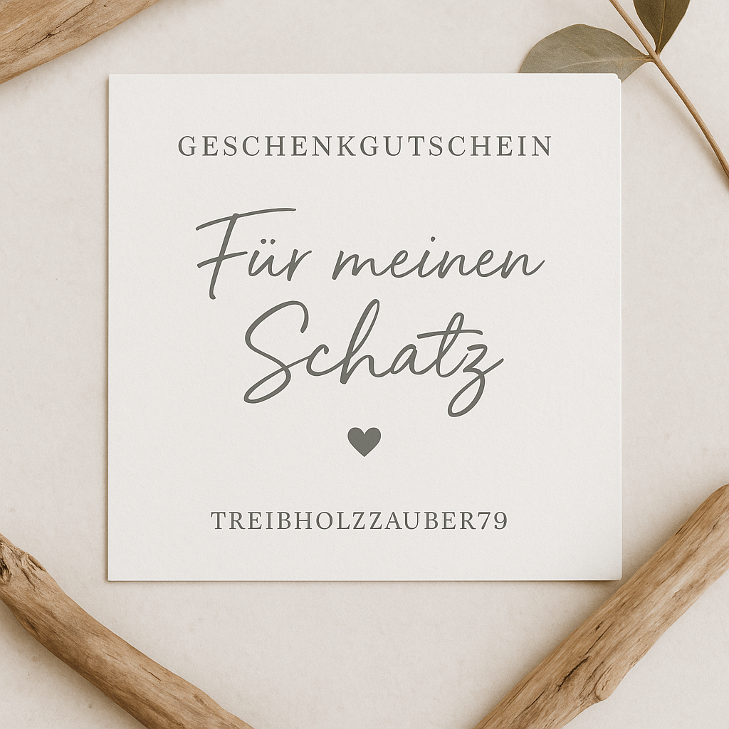 Ein liebevoller Geschenkgutschein für meinen Schatz: Treibholzzauber79 - Geschenkgutschein für handgemachte Deko