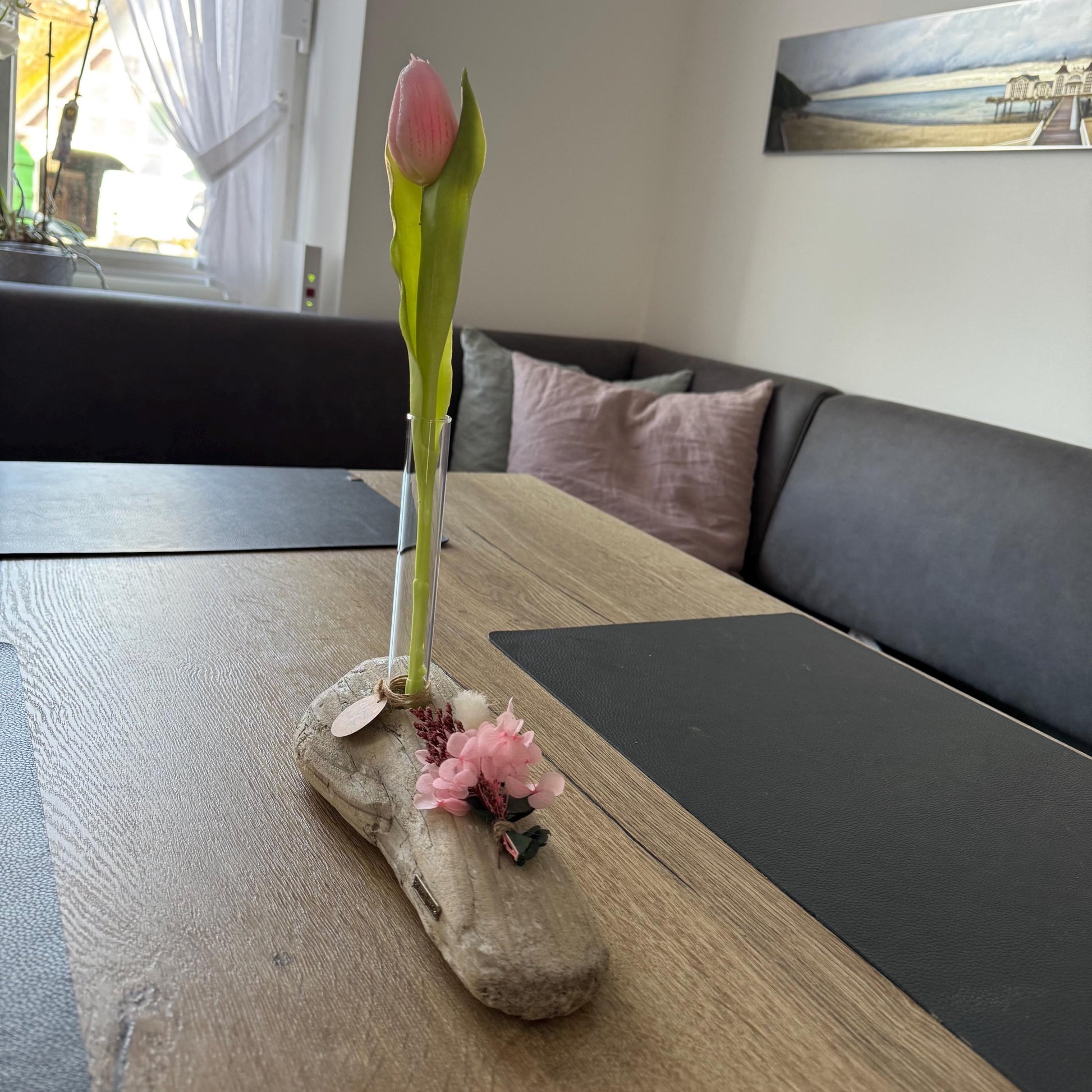 Treibholz Vase seitlich fotografiert, natürliche Holzstruktur maritime Wohn Deko von Treibholzzauber79