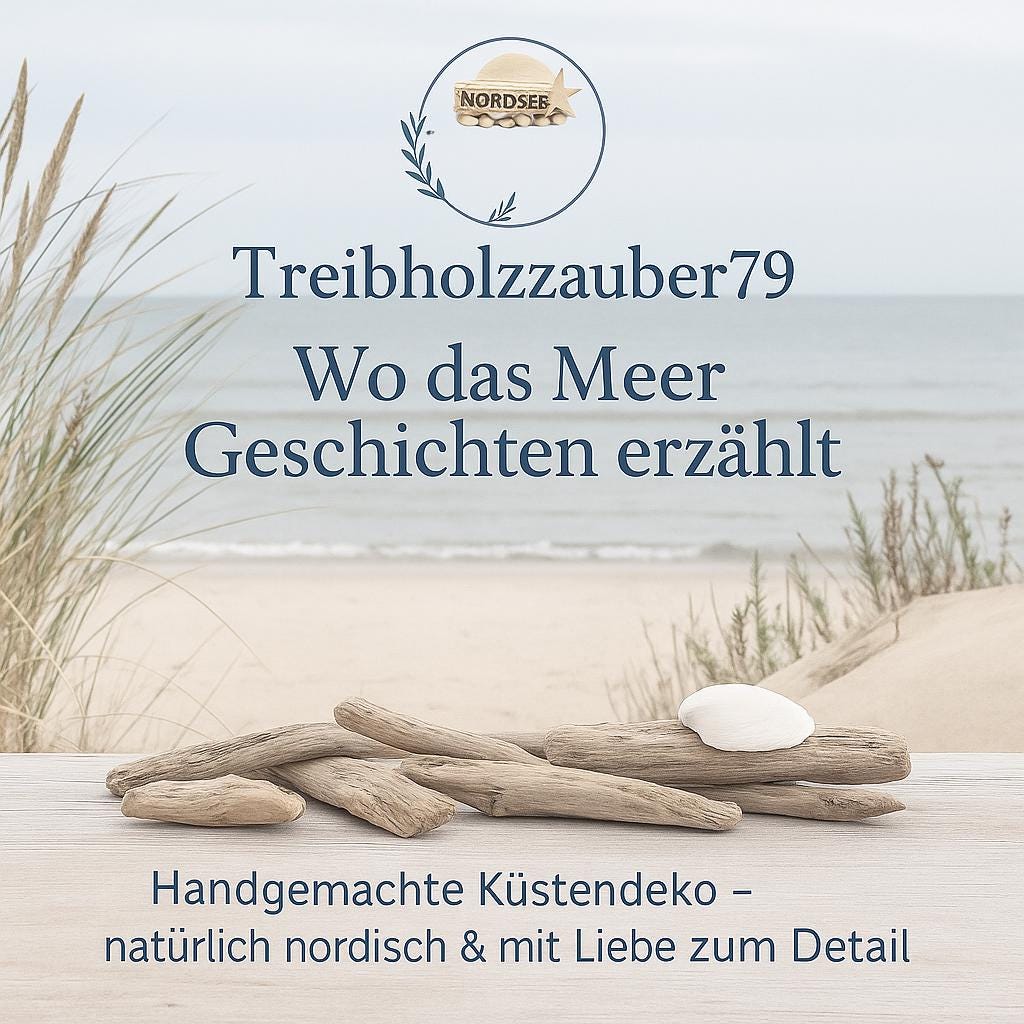 Treibholzzauber79 Markenbild Küstendeko mit Strandgras und Ostsee-Steinen