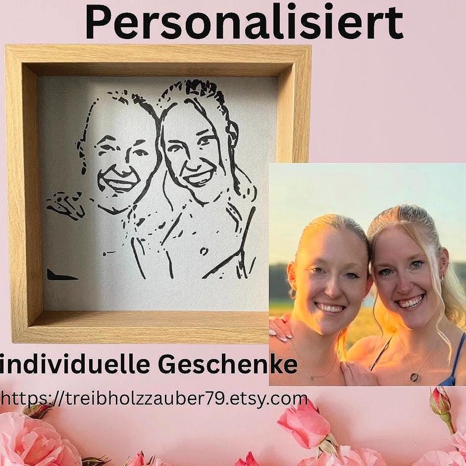Personalisiertes Portrait im Bilderrahmen – Dein einzigartiges Geschenk zum Plotten & Verschenken mit einer Linienzeichnung
