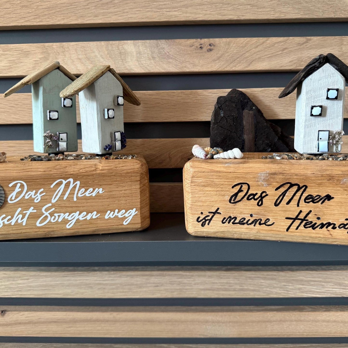 Handgemachte maritime Treibholz Deko „Traumtänzerin“ mit Muscheln und Holzdetails