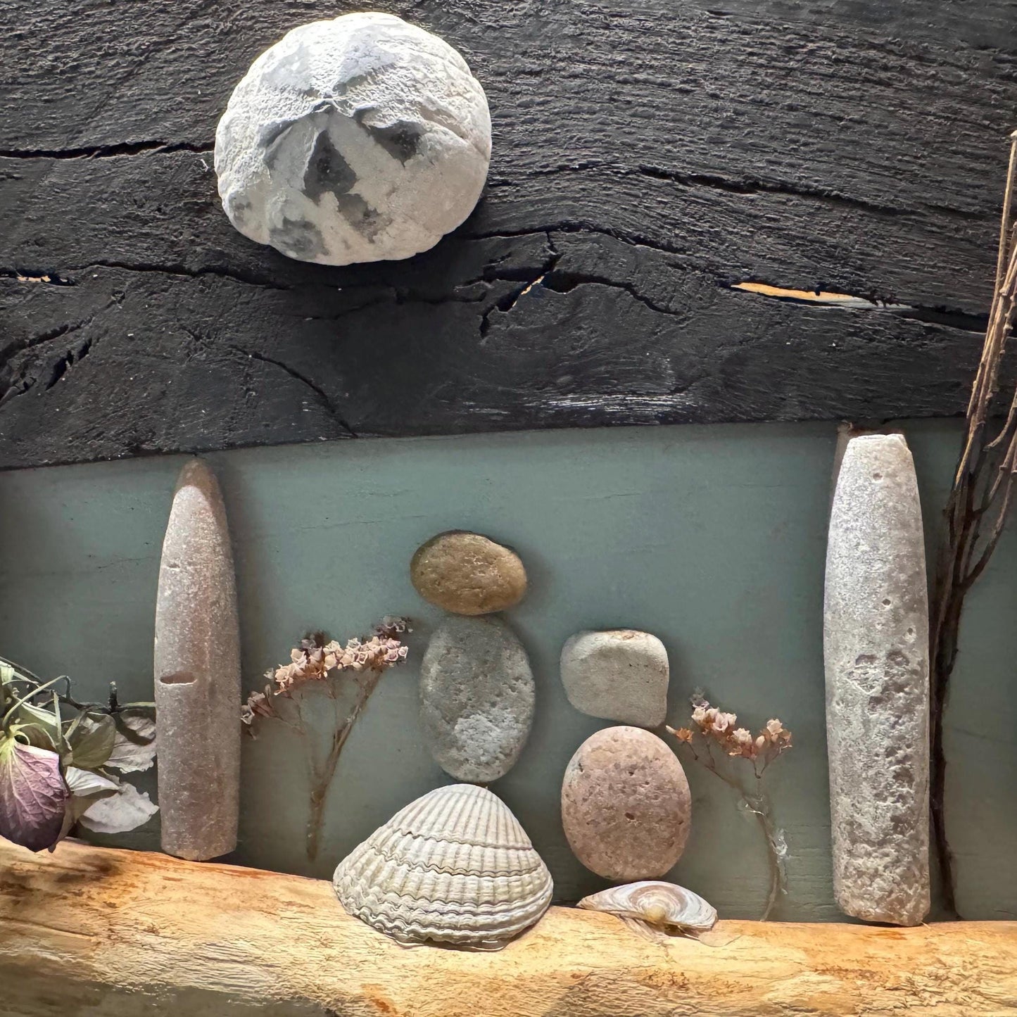 Detailansicht von handgemachtes Steinbild