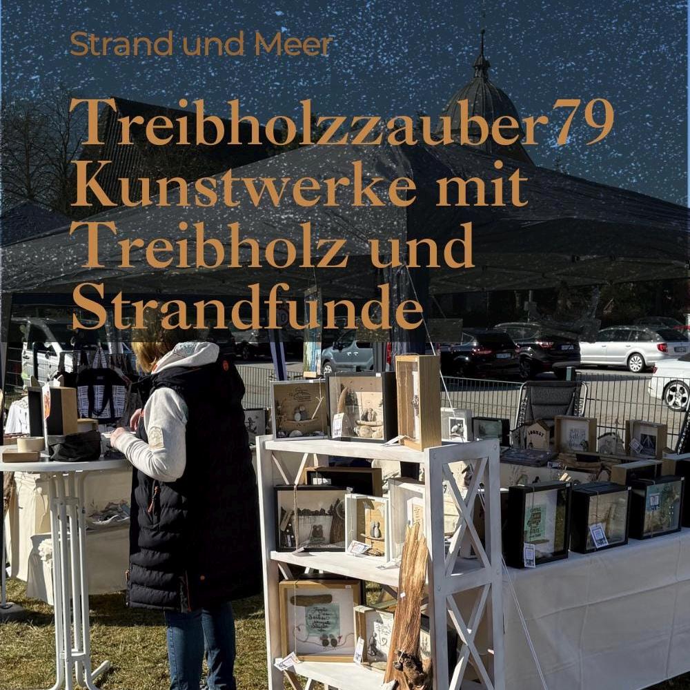 Personalisierter Bilderrahmen – Deko Holzhaus skandinavisch mit Strandfunde der Ostsee - Maritime Deko
