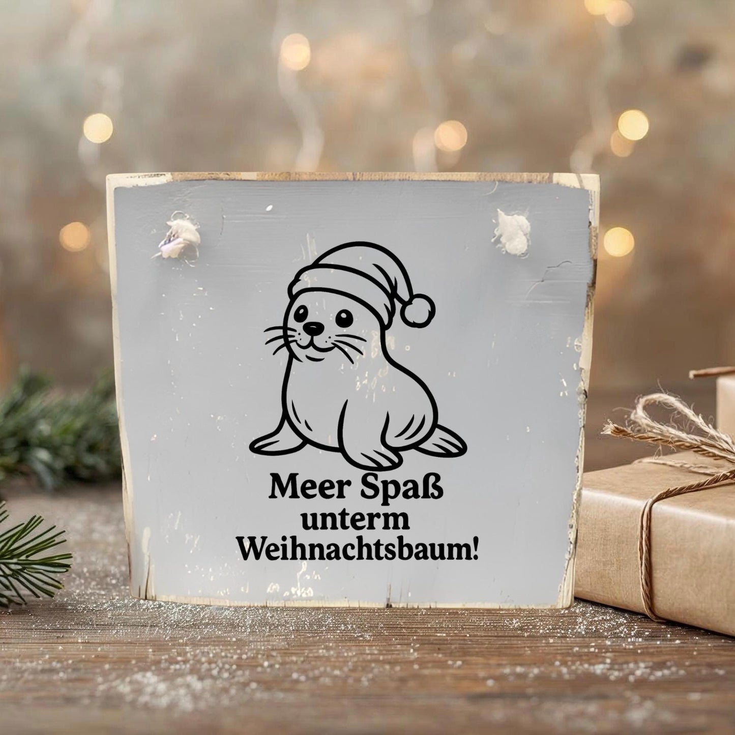 Maritimes Dekoschild Weihnachten aus Holz – Türschild weiß oder grün, ca. 20x18 cm, verschiedene Motive