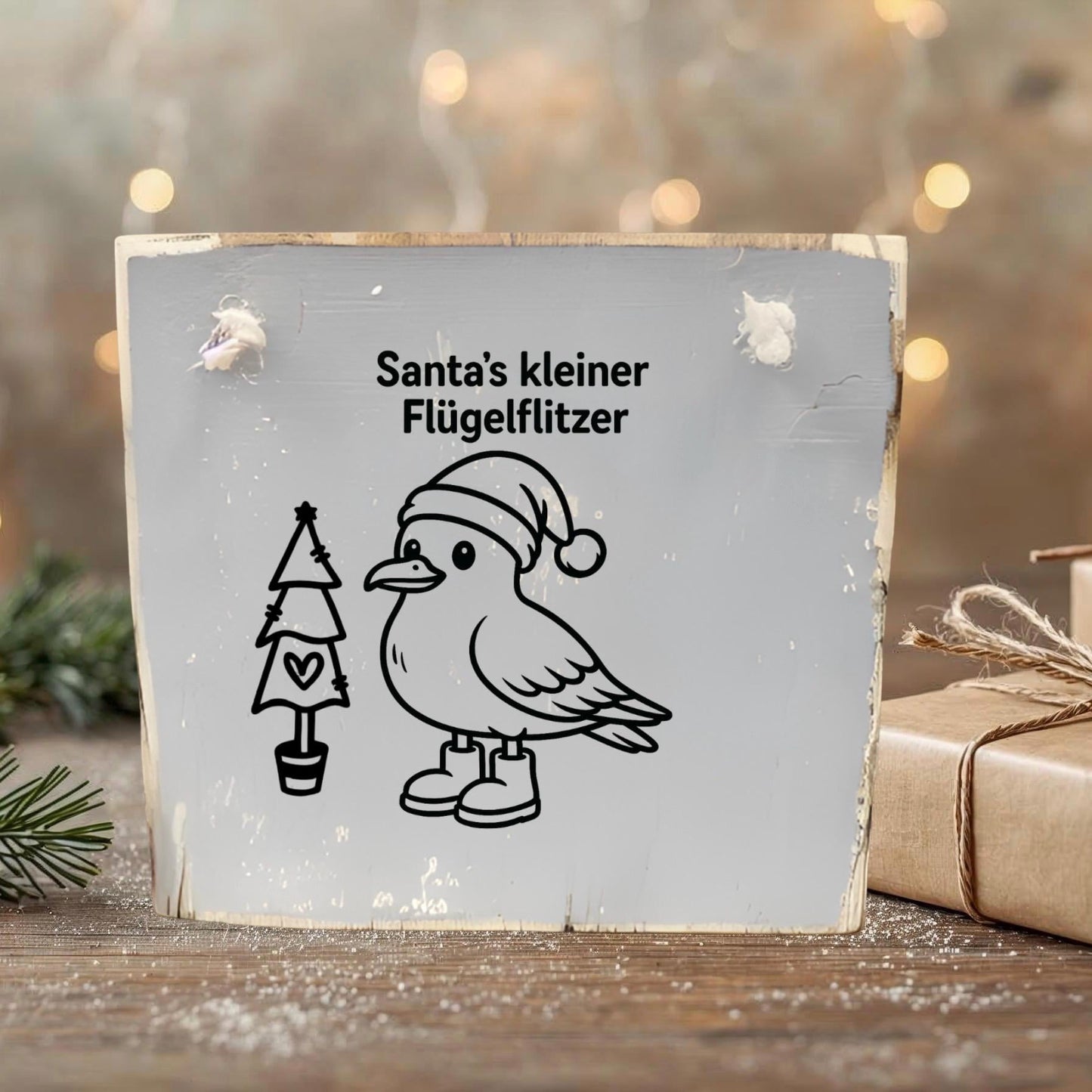 Dekoschild Weihnachten Holz – Türschild mit maritimem Motiv, handgemacht an Nord- & Ostsee
