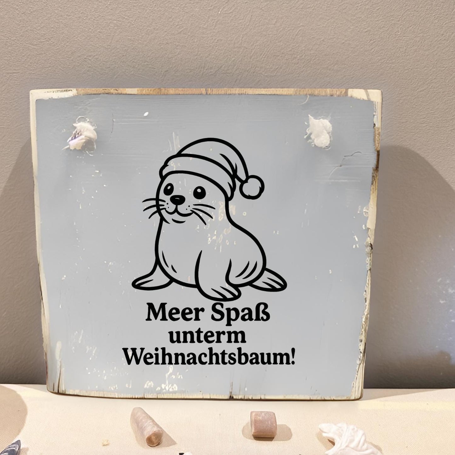 Handgefertigtes Holz-Türschild Weihnachten – maritime Deko aus Vinyl und Lärche von Treibholzzauber79