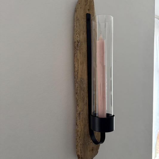 Boho Style Treibholz Wanddeko – Handmade aus Treibholz, Teelichthalter mit Wandbefestigung von Treibholzzauber79