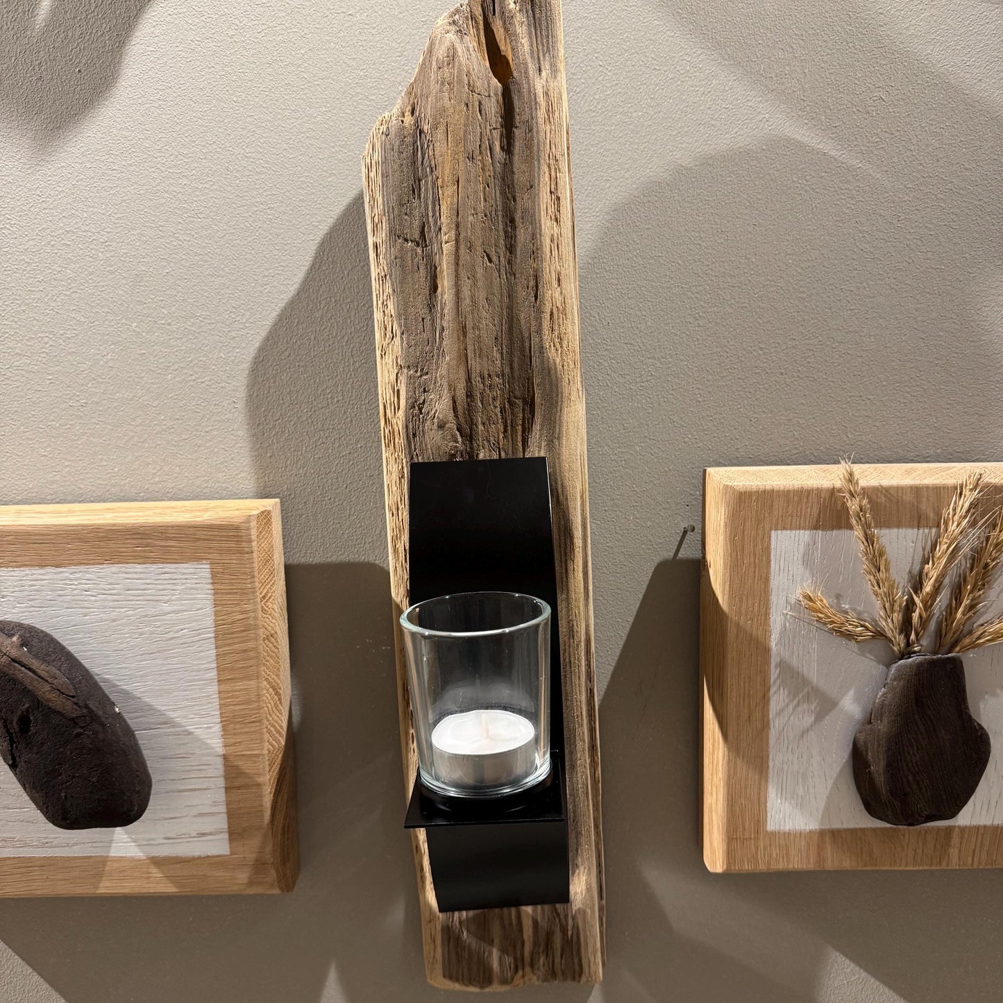 Handmade Geschenke als Nordsee Deko. – Handmade aus Treibholz Nordsee, Teelichthalter, Wandbefestigung von Treibholzzauber79