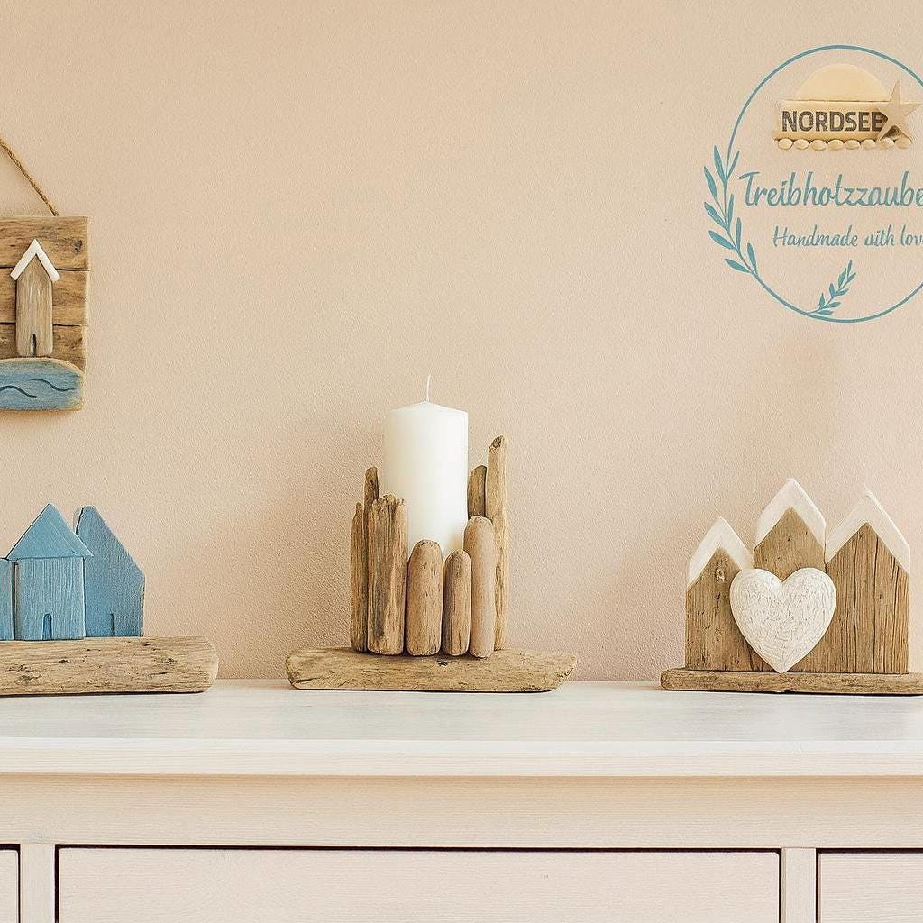 Maritimes Wandbild mit Möwe & Spruch – Handmade Geschenke mit Strandgut im Rahmen | Maritime Deko von Treibholzzauber79