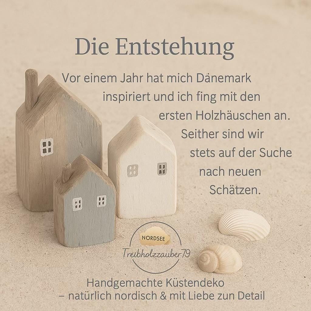 Die Entstehung – handgemachte Häuser aus Holz im nordischen Stil, maritime Küstendeko inspiriert von Dänemark.
