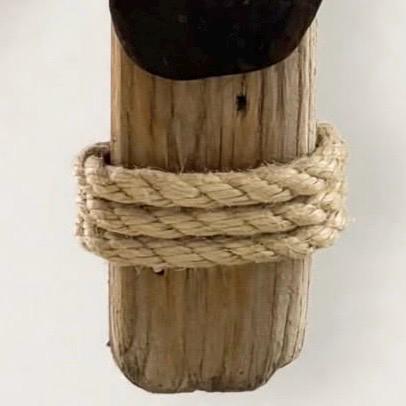 Rustikale Jute Kordel um echtes dänisches Treibholz gewickelt - Aufhängung 40cm Deko
