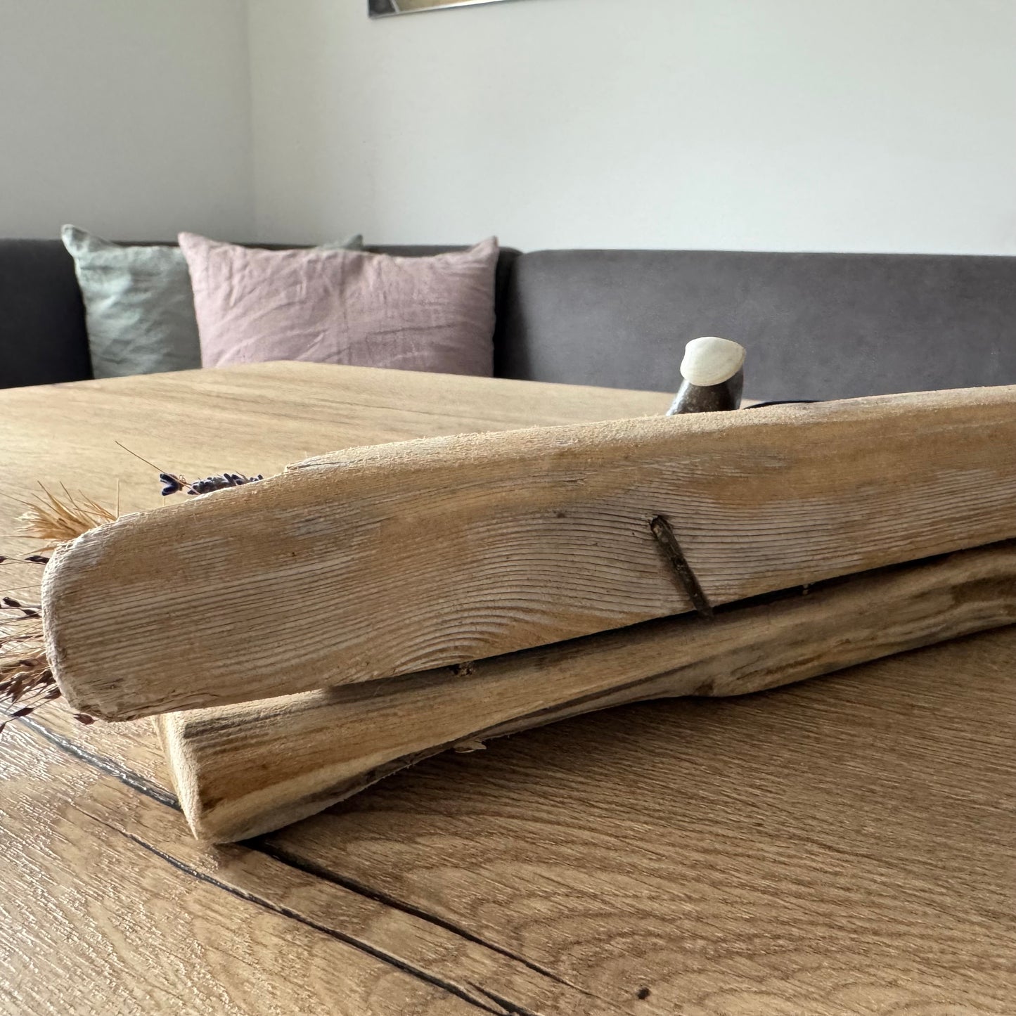 Rückansicht Treibholz Kerzenhalter naturbelassenes Holz Unikat von Treibholzzauber79