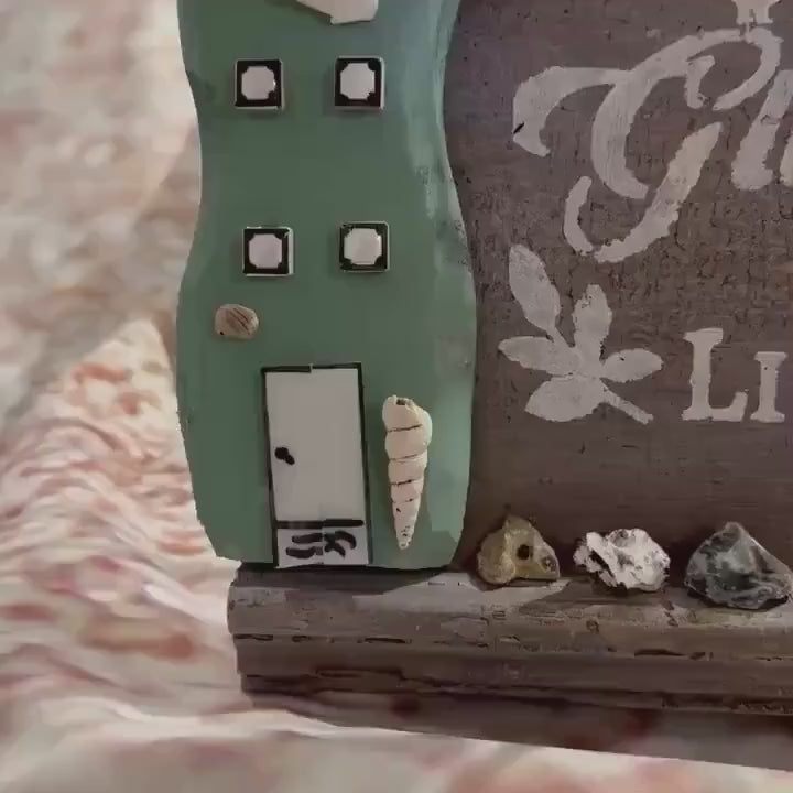Glückliche Familie Wanddeko aus alter Eiche | Liebe & Frieden | Handgemacht aus Treibholz | Skandinavisch Landhaus Geschenk