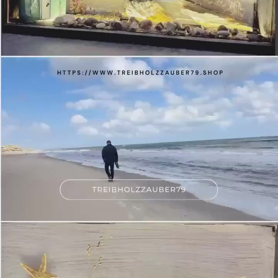 Beleuchtete Maritime Deko im Rahmen 30x10x25 cm – Handgemachte Küstenszene mit USB-Licht | Geschenkidee Weihnachten