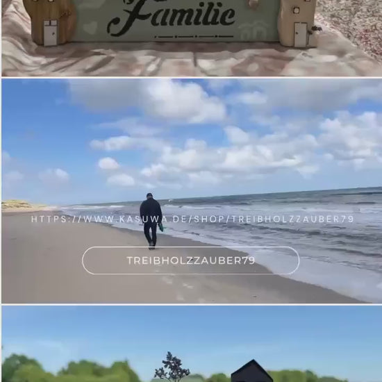 Familie Wanddeko Treibholz – Handgemachtes Holzschild skandinavisch – Geschenk Familie & Weihnachten – Maritime Deko natürlich nordisch