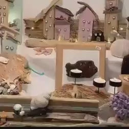 Treibholz Kerzenhalter mit Donnerkeil | Driftwood Candle Holder Coastal Decor | Maritime Deko Strandfund Unikat