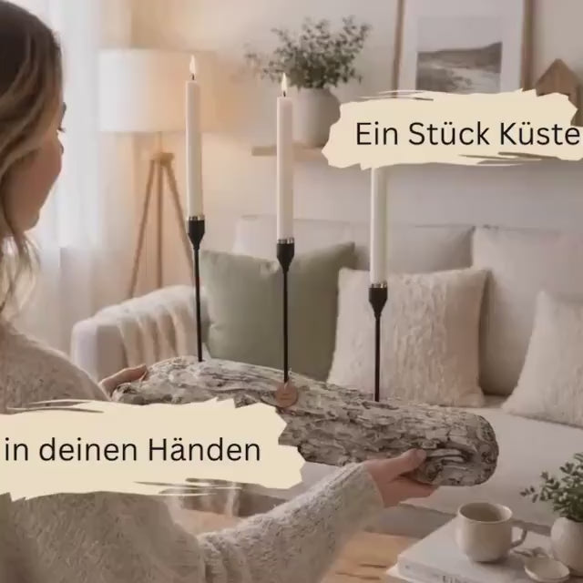 Treibholz Kerzenhalter groß | Maritime Tischdeko | Driftwood Candle Holder | Skandi Deko | Handgemacht Unikat
